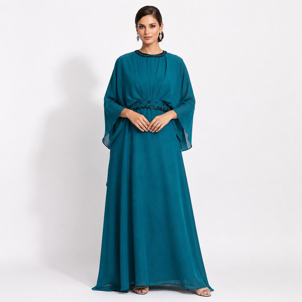 Emerald Teal Royal Flow Gown