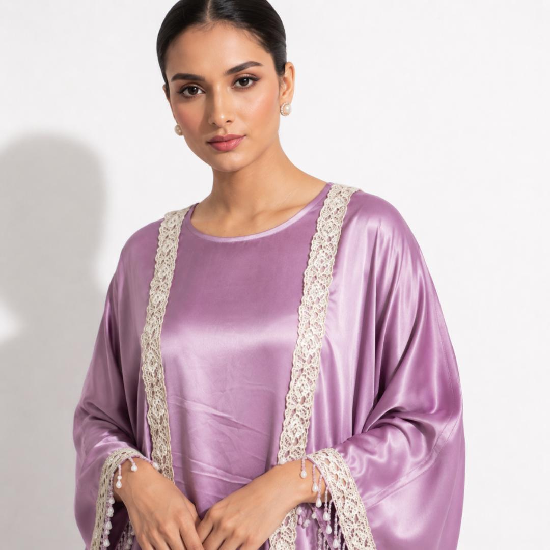 Lavender Grace Lace Abaya