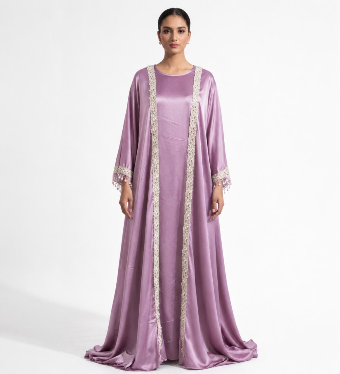 Lavender Grace Lace Abaya