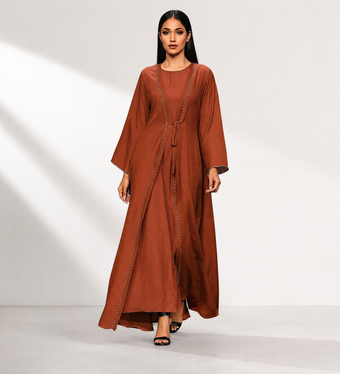 Rust Aura Minimal Luxe Abaya